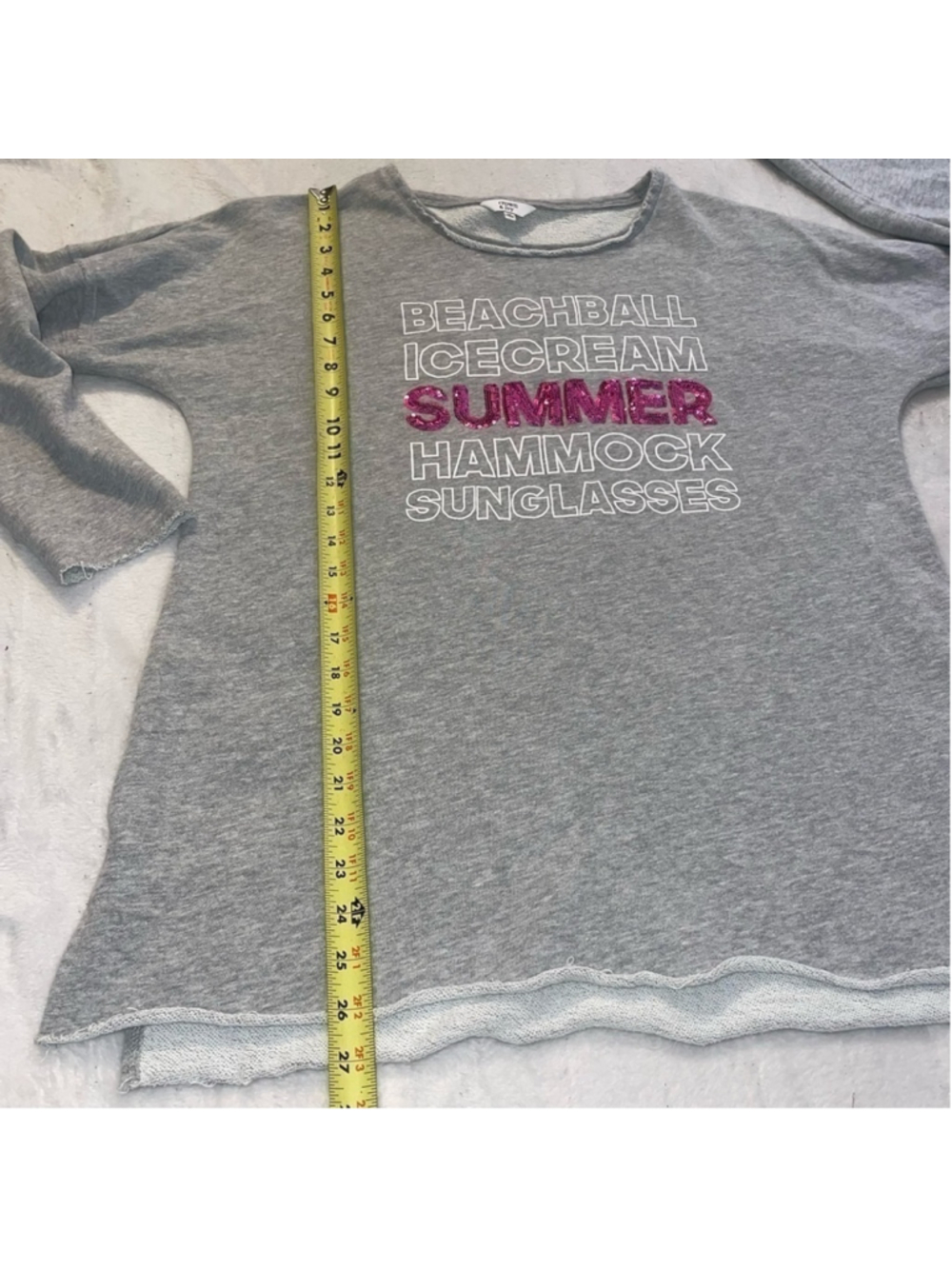 Crown & Ivy Summer Beach Graphic Sweatshirt Coastal Lounge Pullover Medium - Picture 11 of 12